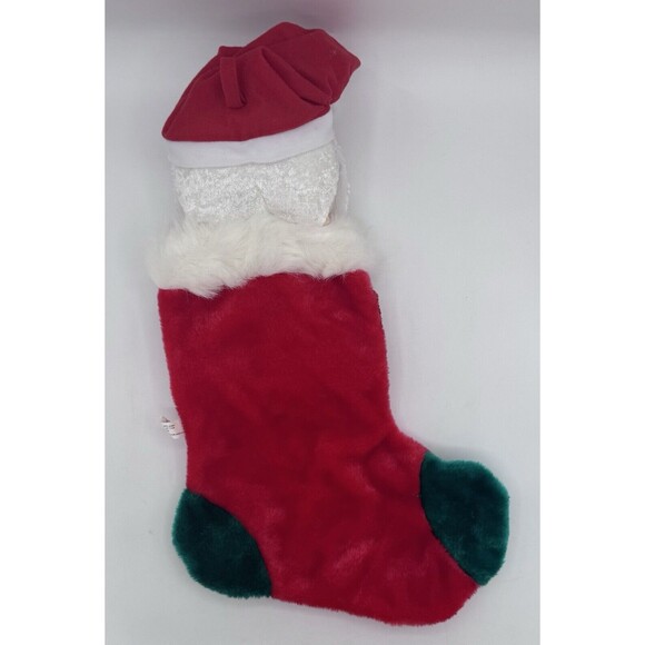 Vintage Santa Claus Christmas Stocking Face & Hands Holiday Decor 19" - Picture 2 of 6